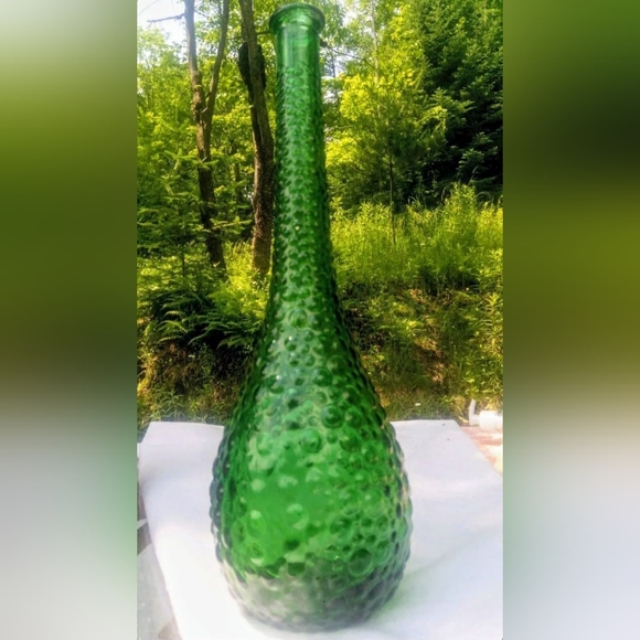 Empoli made in Italy. 15' green bubble Glass vase. Vintage MCM. - Picture 11 of 13